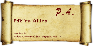 Póra Alina névjegykártya